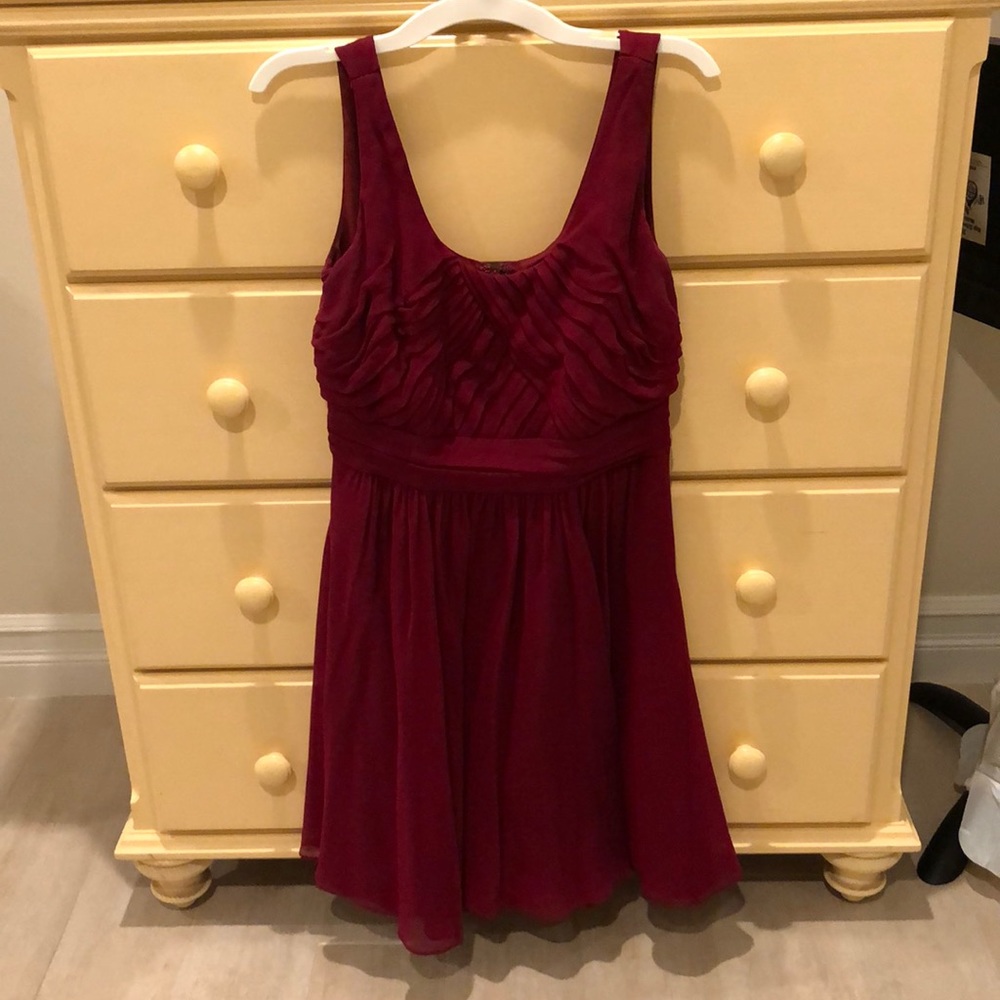Ann Taylor Silk Wine Red Dress